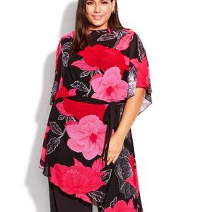 AVENUE Love Story Jumpsuit  black with floral women's plus size 20 NWT